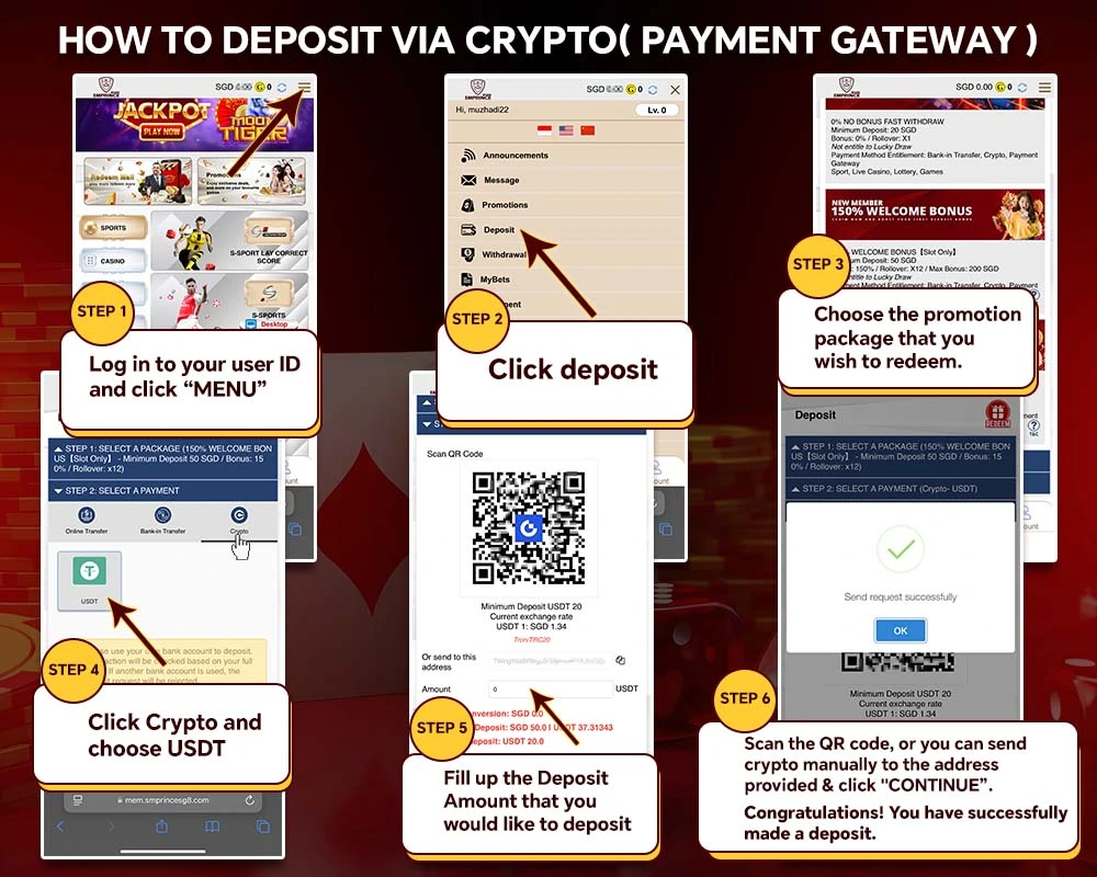 Crypto deposit guide